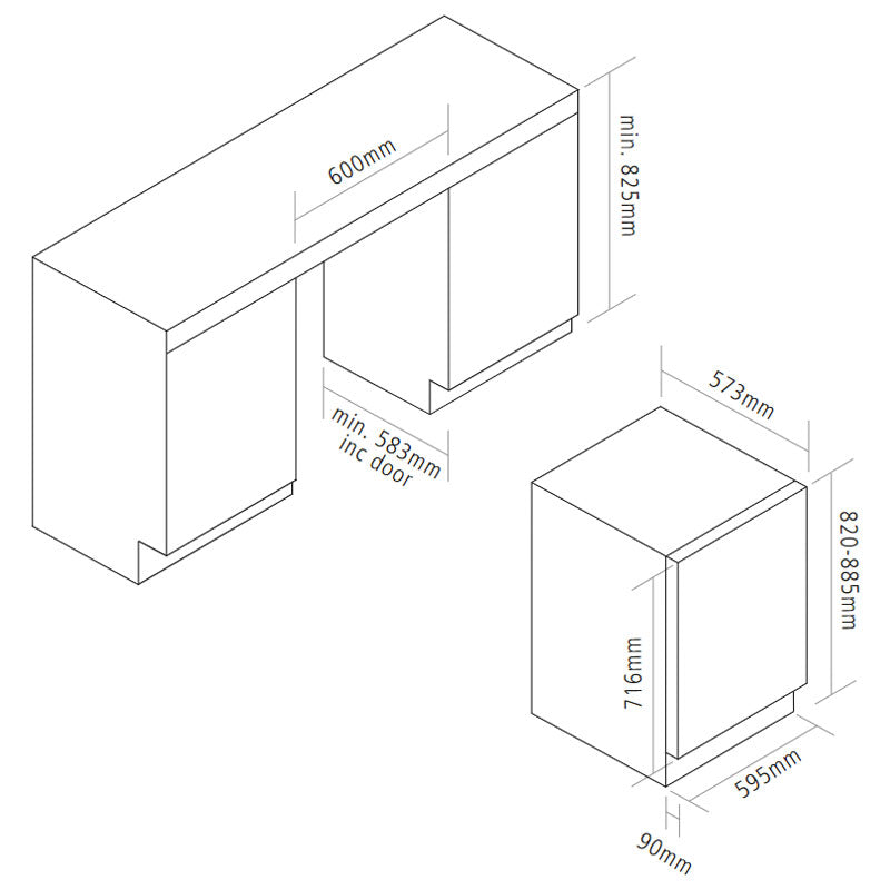 Caple Wine Cabinet Sense - Single Temperature Slot-In - Black Wi6143BG