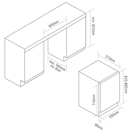 Caple Wine Cabinet Sense - Single Temperature Slot-In - Black Wi6143BG