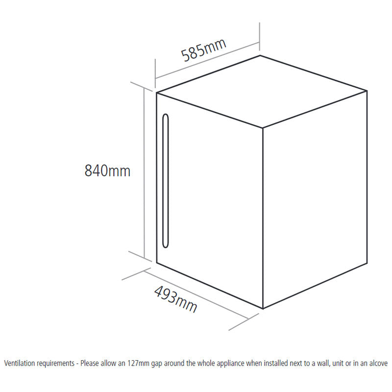 Caple Wine Cabinet Classic - Single Temperature Freestanding - Stainless Steel WF334