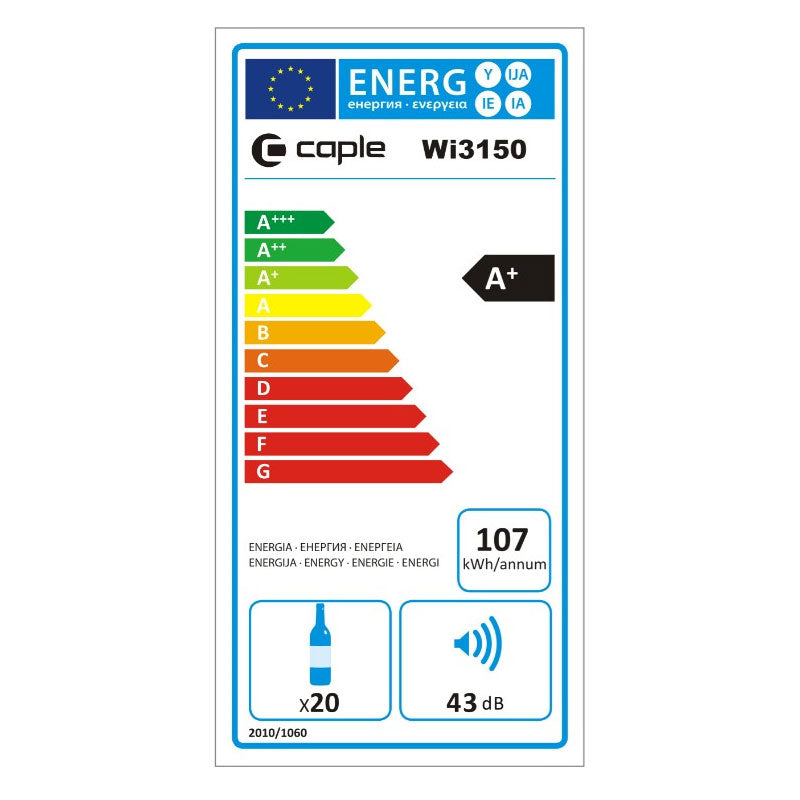 Caple Wine Cabinet Sense Premium - Single Temperature Slot-In - Stainless Steel Wi3150