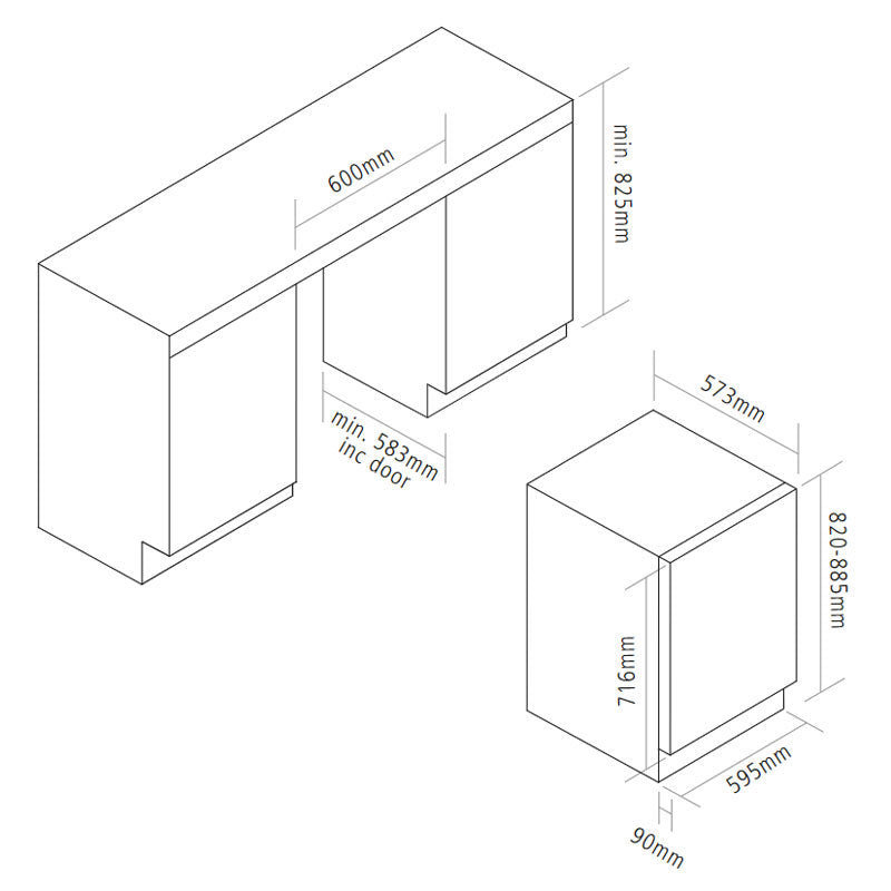 Caple Wine Cabinet Sense - 2 Temperature Slot-In - Gunmetal Wi6135GM