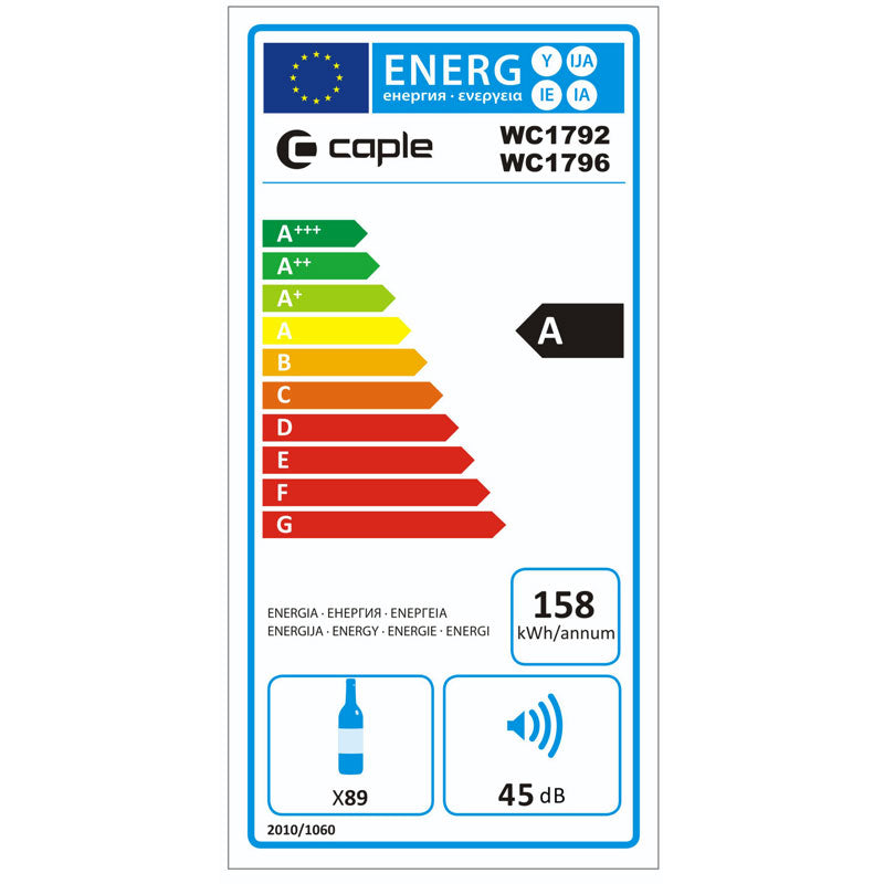 Caple Wine Cabinet Classic - 3 Temperature Slot-In - Stainless Steel WC1792