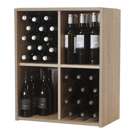 Malbec Self-Assembly Series - 60 Bottle Melamine Wine Rack Kit - Rustic Oak Effect