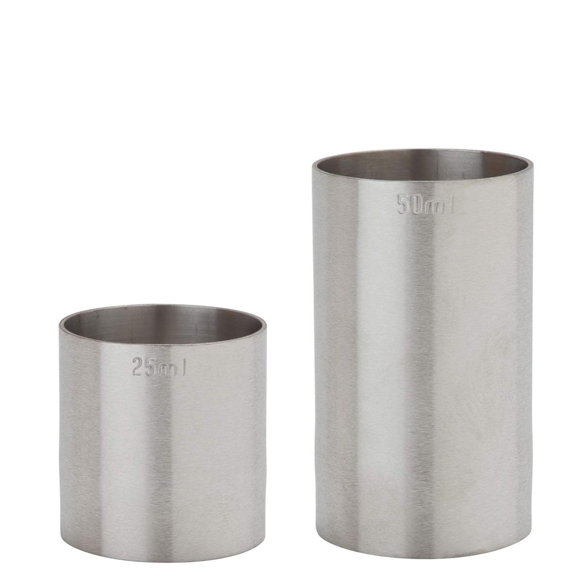 Professional Stainless Steel Thimble Bar Spirit Measure Set - 1x 25ml 1x 50ml