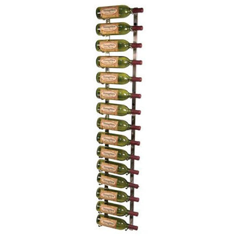 VintageView Wall Mounted W Series 5 - 15 Bottle Wine Rack 1 Deep - Platinum 5ft