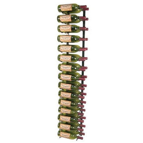 VintageView Wall Mounted W Series 5 - 30 Bottle Wine Rack 2 Deep - Platinum 5ft