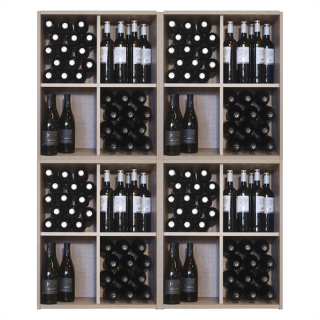 Malbec Self-Assembly Series - 240 Bottle Melamine Wine Rack Kit - Rustic Oak Effect