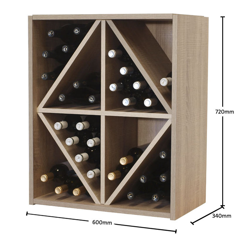 Malbec Self Assembly Series 44 Bottle Melamine Wine Rack Kit Rustic Oak Effect Wine Racks UK Wine Rack Suppliers Wineware Racks Accessories