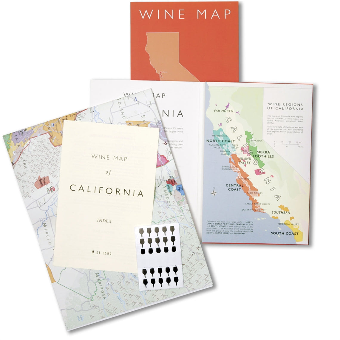 De Long’s Wine Map of California - Bookshelf Edition