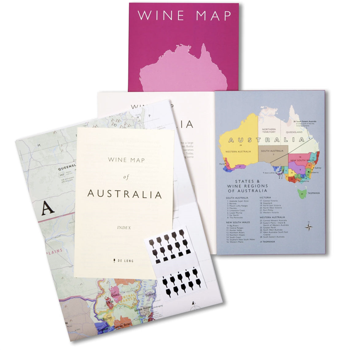 De Long’s Wine Map of Australia - Bookshelf Edition