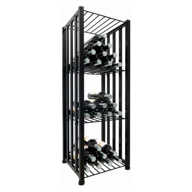 VintageView Free Standing Case & Crate Bin 48 Wine Bottle Storage - Black