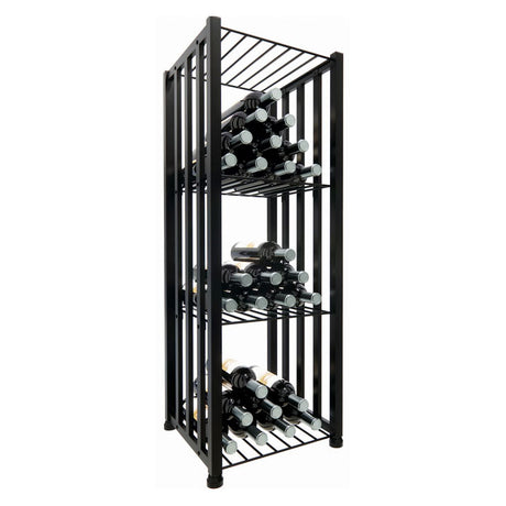 VintageView Free Standing Case & Crate Bin 48 Wine Bottle Storage - Black