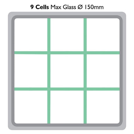 Fries Glass Washer Tray 500 x 500mm - 9 Glasses - 150mm Cell