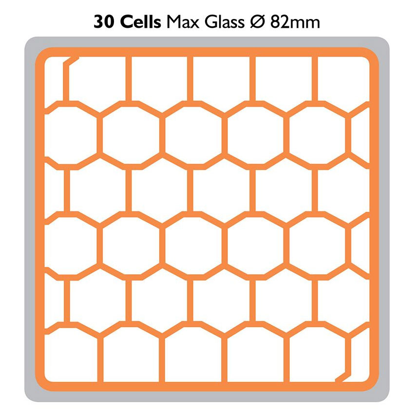 Fries Glass Washer Tray 500 x 500mm - 30 Glasses - 81mm Cell