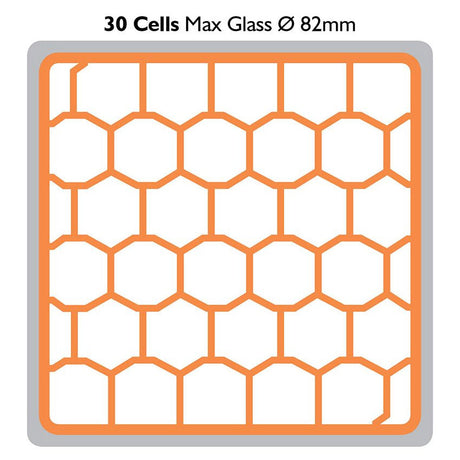 Fries Glass Washer Tray 500 x 500mm - 30 Glasses - 81mm Cell