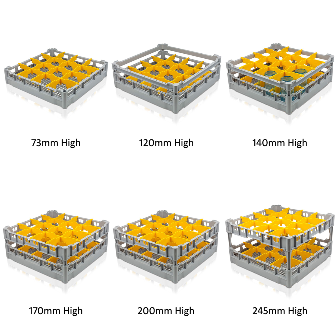 Fries Glass Washer Tray 500 x 500mm - 16 Glasses - 113mm Cell