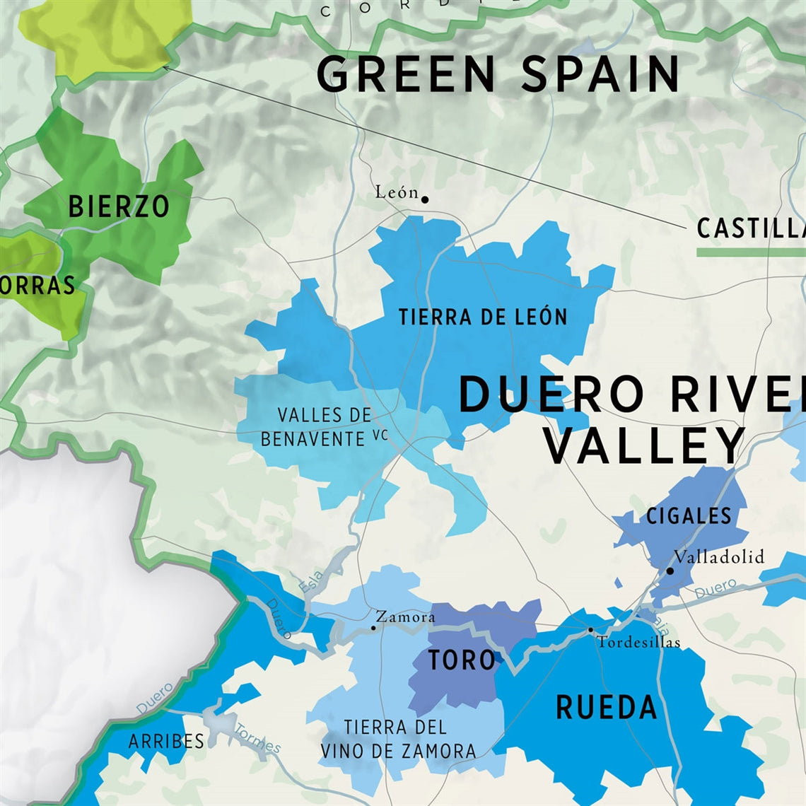 De Long’s VINO.ONE Series Wine Map of Spain