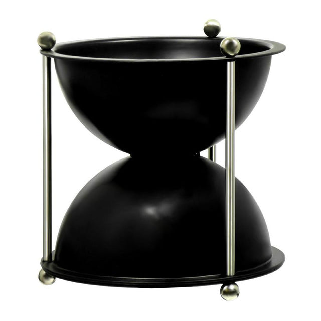 Oeno Hourglass Black ABS Plastic Wine Spittoon - 1 Litre