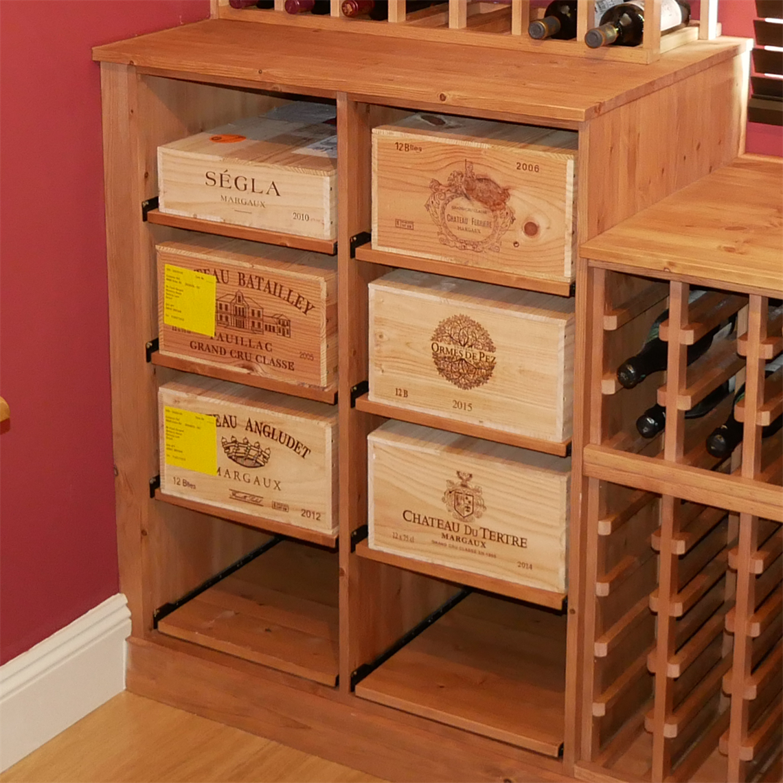 Wooden Wine Bottle Case Rack - 3 Drawer