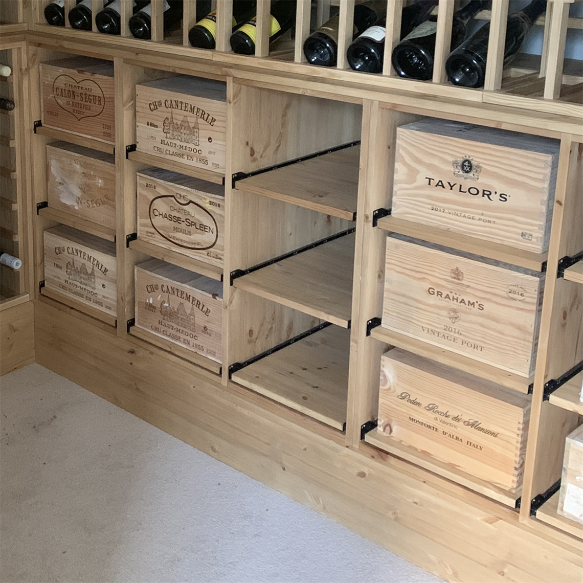 Wooden Wine Bottle Case Rack - 6 Drawer