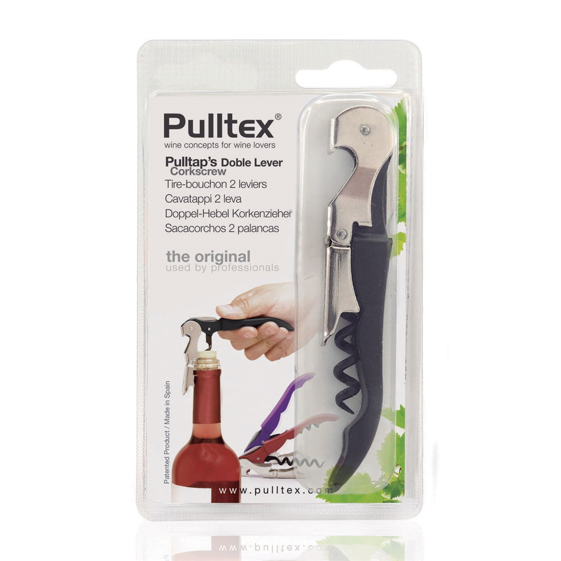 Pulltex Pulltap Wine Essentials Waiter’s Friend Double Lever Corkscrew - Black