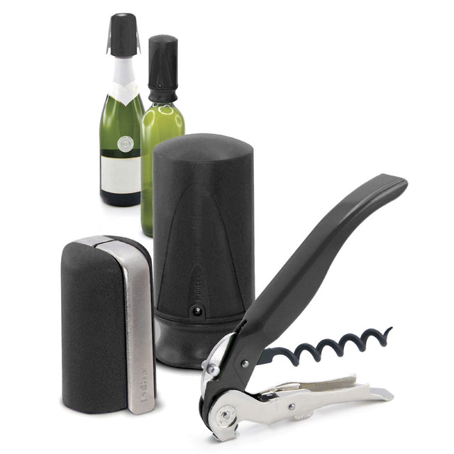 Pulltex Wine & Champagne 3-Piece Starter Set - Black