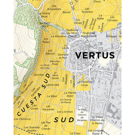 De Long’s Map of Côte des Blancs Champagne - Vertus Premier Cru