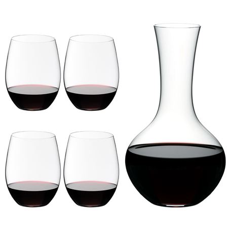 Riedel O Range Stemless Cabernet Glass + Syrah Wine Decanter - 5414/30