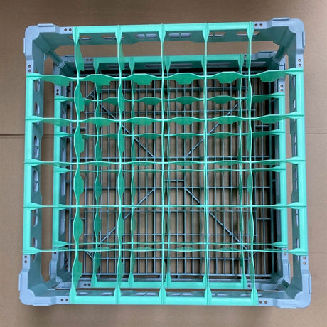 USED - GREAT CONDITION Fries Glass Washer Tray 500 x 500 x 230mm - 36 Glasses - 74mm Cell