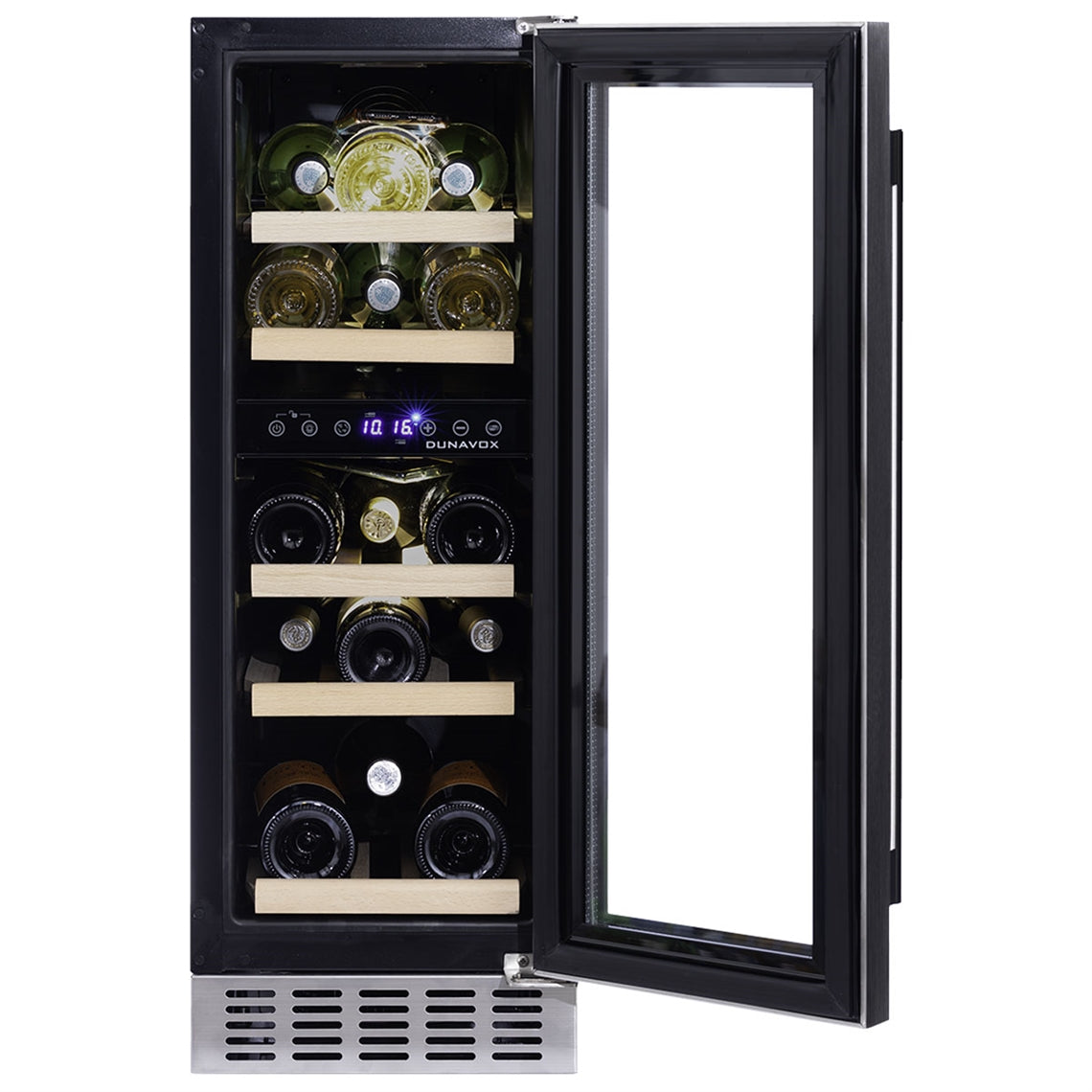 Dunavox Wine Cabinet Flow - 2-Temperature Built-In Under Counter - Stainless Steel DAUF-17.58DSS