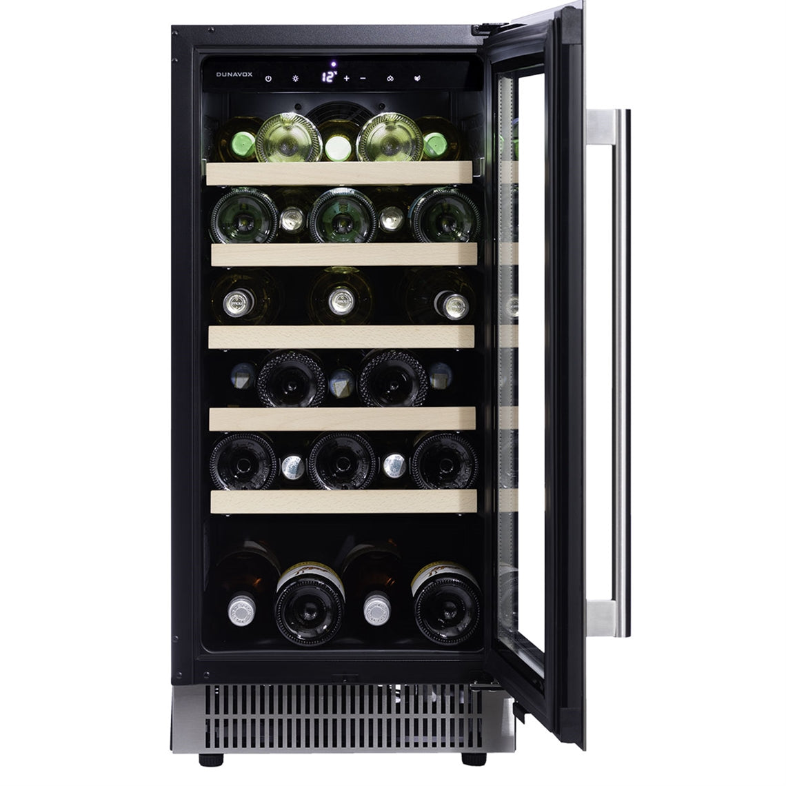 Dunavox Wine Cabinet Flow - Single Temperature Built-In Under Counter - Stainless Steel DAUF-32.83SS