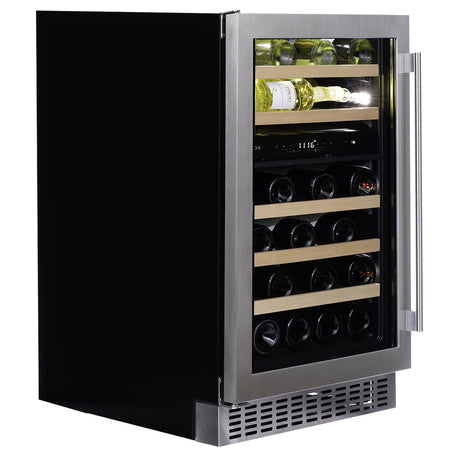 Dunavox Wine Cabinet Flow - 2-Temperature Built-In Under Counter - Stainless Steel DAUF-38.100DSS