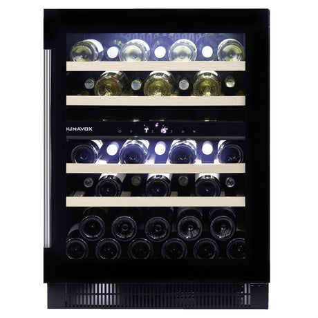 Dunavox Wine Cabinet Flow - 2-Temperature Built-In Under Counter - Black DAUF-39.121DB