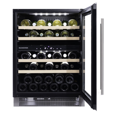 Dunavox Wine Cabinet Flow - 2-Temperature Built-In Under Counter - Stainless Steel DAUF-39.121DSS