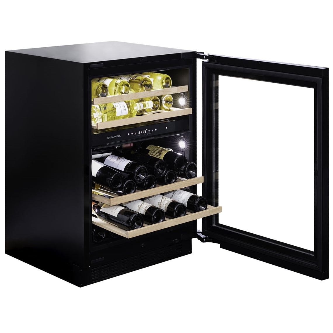 Dunavox Wine Cabinet Flow - 2-Temperature Built-In Under Counter - Black DAUF-45.125DB.TO