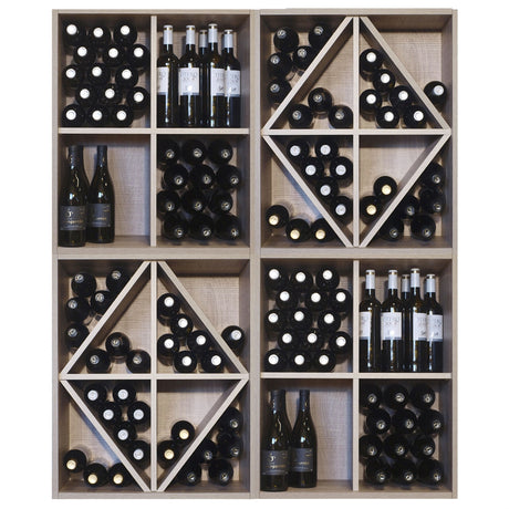 Malbec Self-Assembly Series - 208 Bottle Melamine Wine Rack Kit - Rustic Oak Effect