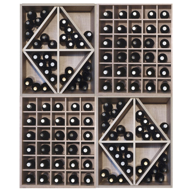 Malbec Self-Assembly Series - 148 Bottle Melamine Wine Rack Kit - Rustic Oak Effect