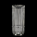 A Riedel Restaurant Bar Rituals Highball Tumbler (321ml) from the 0421/04 set, made from lead-free crystal with vertical ridges, stands tall against a solid black background.
