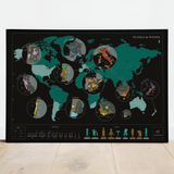 1020 Degustations Scratch Wine Map - World