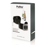 Box of the Pulltex Wrap-Around Wine Bottle Thermometer, featuring the digital thermometer encircling a wine bottle. The packaging also shows two bottles in the background and includes multilingual text describing this Pulltex product.