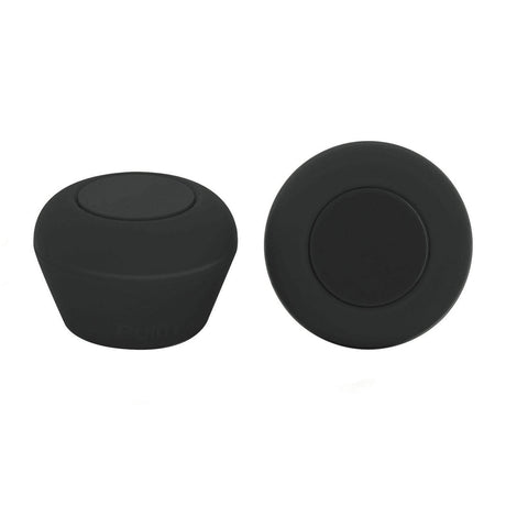 Pulltex Silicone Champagne & Sparkling Wine Bottle Stopper - Black - Set of 2