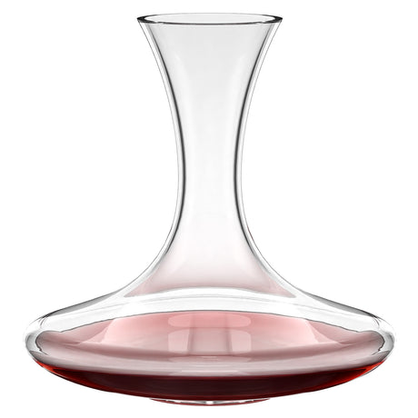 The Stölzle Classic Mouth-Blown Red Wine Decanter 750ml features a wide base and narrow neck, offering elegant crystal design to enhance your wine experience.