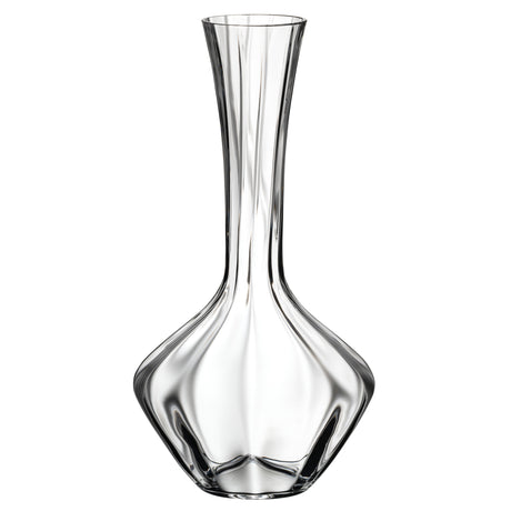 The Riedel Manufaktur Exquisit Wine Decanter 1.2L - 2025/02 features a clear crystal design with a wide base and a long, narrow neck, expertly crafted for serving wine or other beverages. This elegant decanter from Riedel enhances both the presentation and aeration of your favorite vintages.