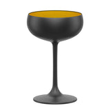 Stolzle Elements Champagne Coupe/Saucer - Black & Gold - Set of 6