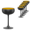 Stolzle Elements Champagne Coupe/Saucer - Black & Gold - Set of 6