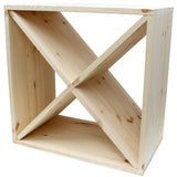 Pine Wooden Wine Rack - Cellar Cube - 96 Bottles - 298mm Deep - Set of 4