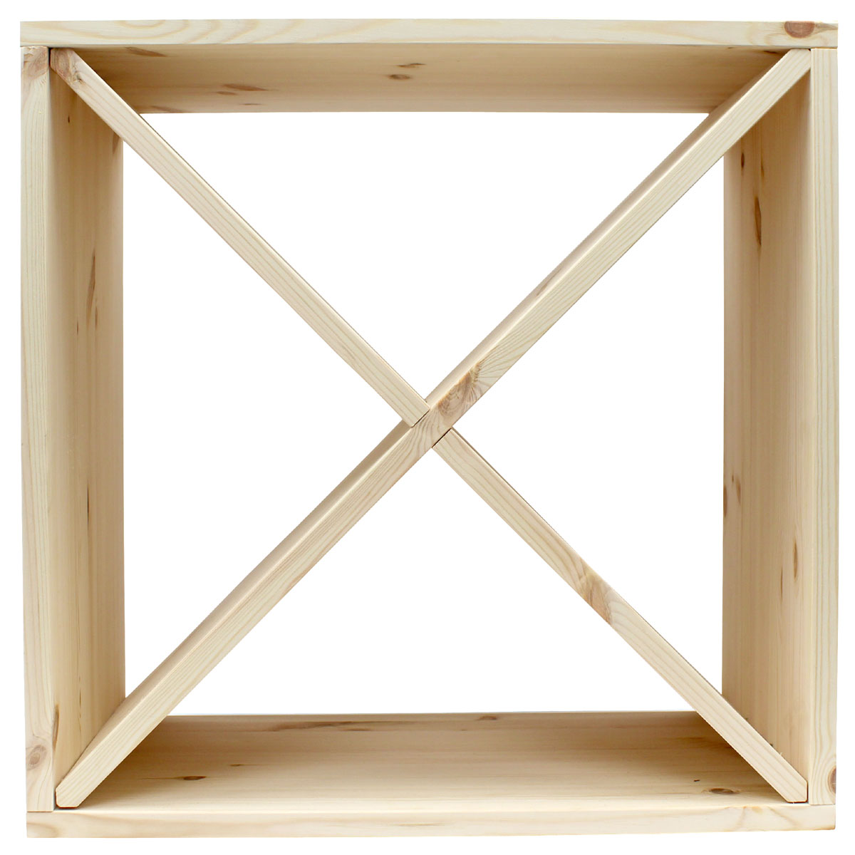 Pine Wooden Wine Rack - Cellar Cube - 96 Bottles - 298mm Deep - Set of 4