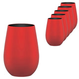 Stolzle Elements Red & Black Water/Mixer Tumbler Glass 465ml - Set of 6
