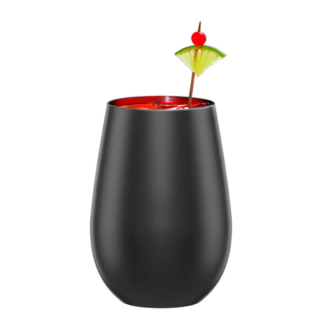 Stolzle Elements Black & Red Water/Mixer Tumbler Glass 465ml - Set of 6
