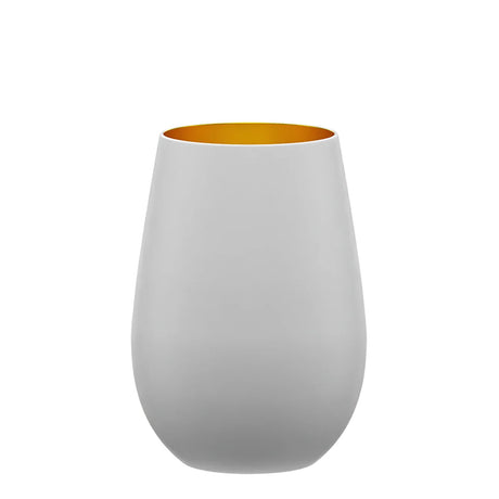 Stolzle Elements White Gold Water Mixer Tumbler Glass 465ml Set Of 6